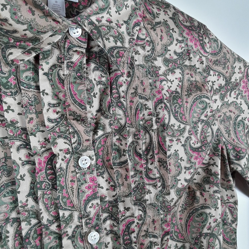 Charter Club Floral Ruffles Top Button Down - Picture 4 of 5